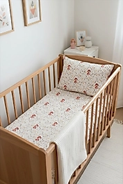 Miniba Masal Krem Pike Desenli Çarşaf Uyku Seti